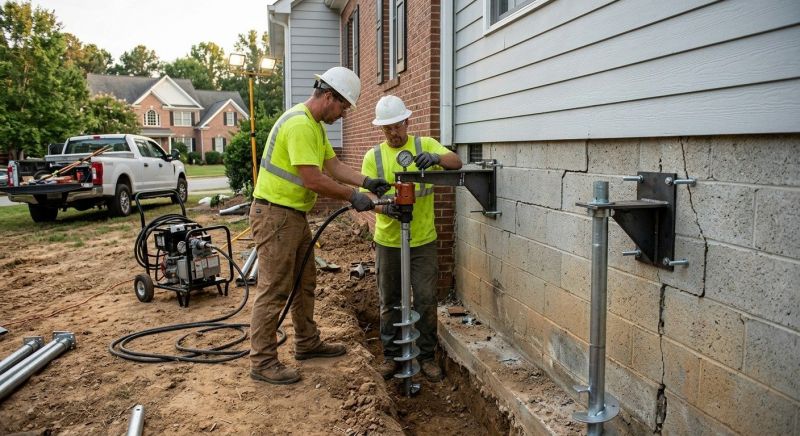 Helical Piers Installation in Chesterfield, VA