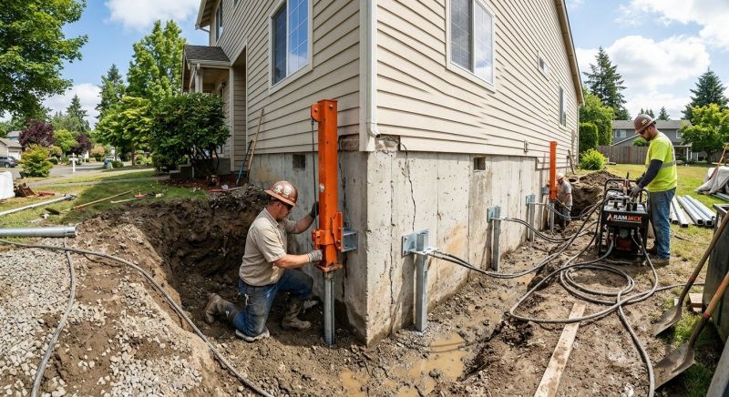 Sinking Foundation Repair in Dinwiddie County, VA